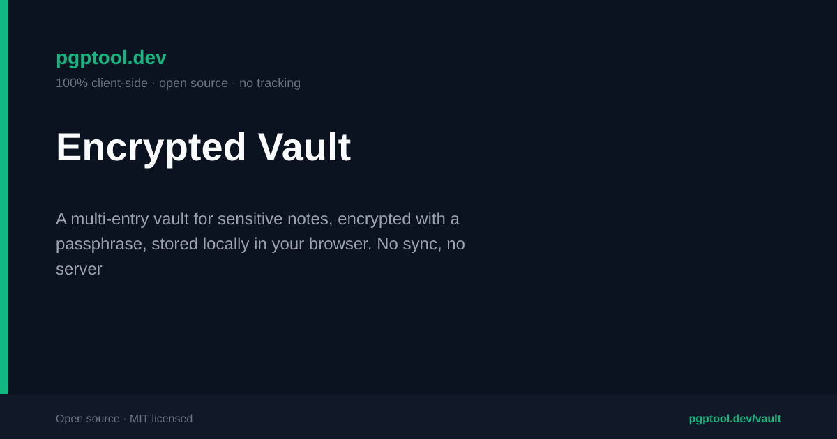 Encrypted Vault | PGP Tool